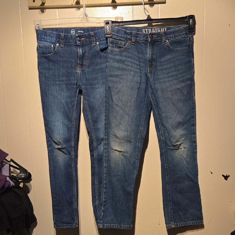 Crazy 8 Classic Denim And Wondernation Distressed Boy Jeans Sz 10